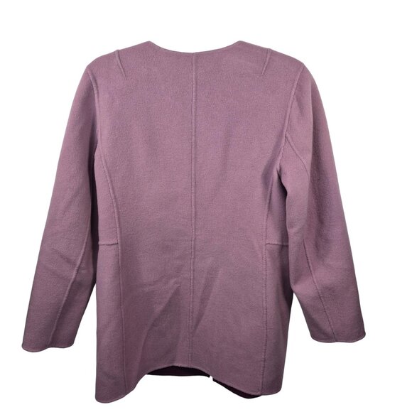 Talbots Coat Womens 10 Purple Wool Blend Peacoat Double Faced Reversible Buttons - Picture 4 of 15